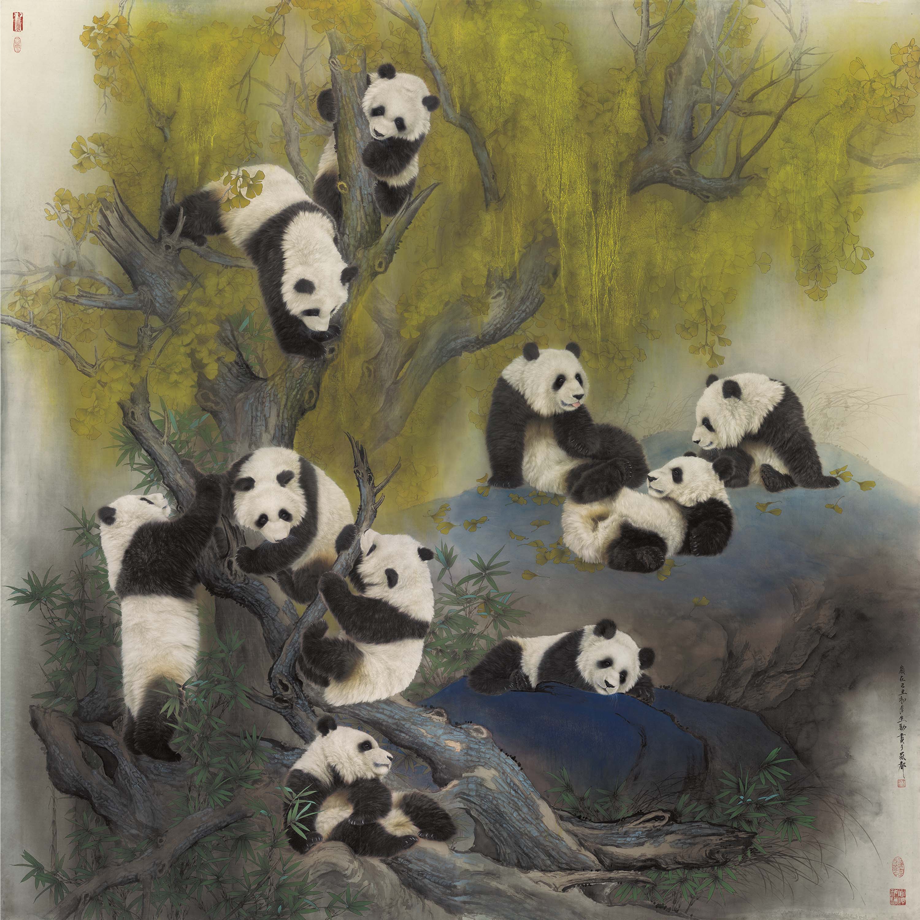 Buy Chinese Antique Art Painting 王生勈熊猫Wang Shengyong Panda China