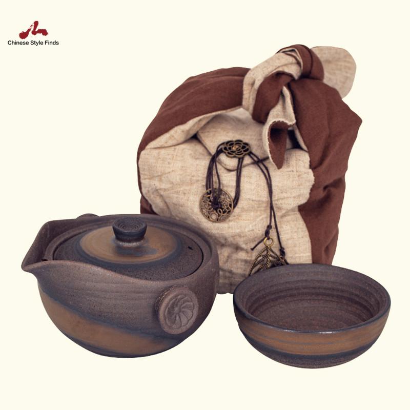 travel tea set with portable bag real yixing zisha tea cup with