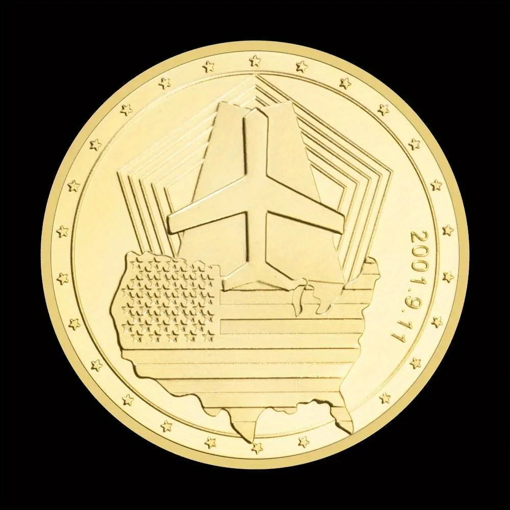 2021 The 20th Anniversary of 9/11 Terroist Attacks World Trade Center Souvenir Gift Golden Plated Challenge Coin Collection 1141-Chinese Style Finds™