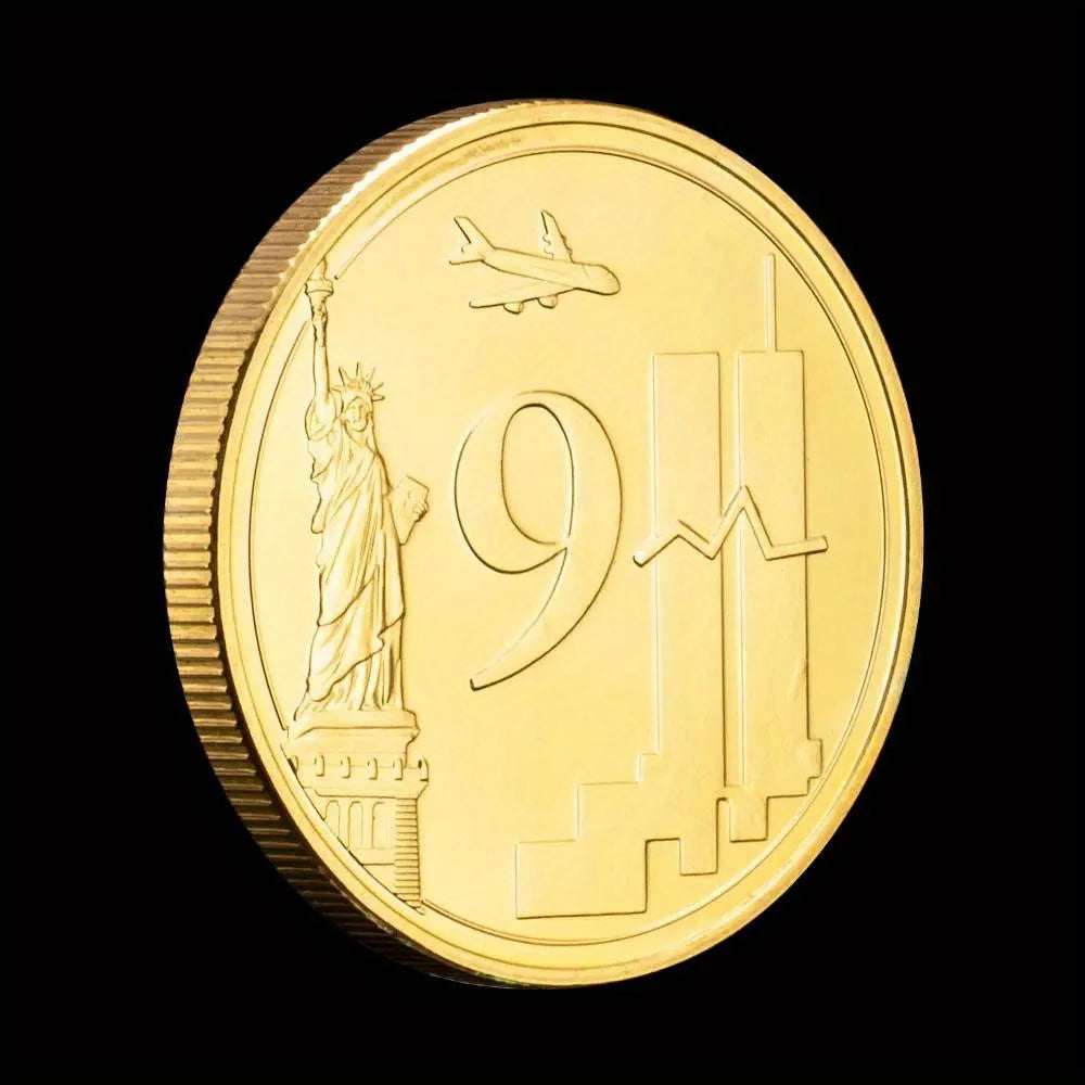 2021 The 20th Anniversary of 9/11 Terroist Attacks World Trade Center Souvenir Gift Golden Plated Challenge Coin Collection 1141-Chinese Style Finds™