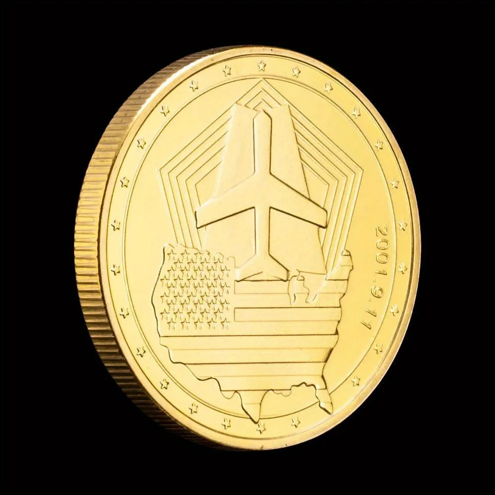 2021 The 20th Anniversary of 9/11 Terroist Attacks World Trade Center Souvenir Gift Golden Plated Challenge Coin Collection 1141-Chinese Style Finds™