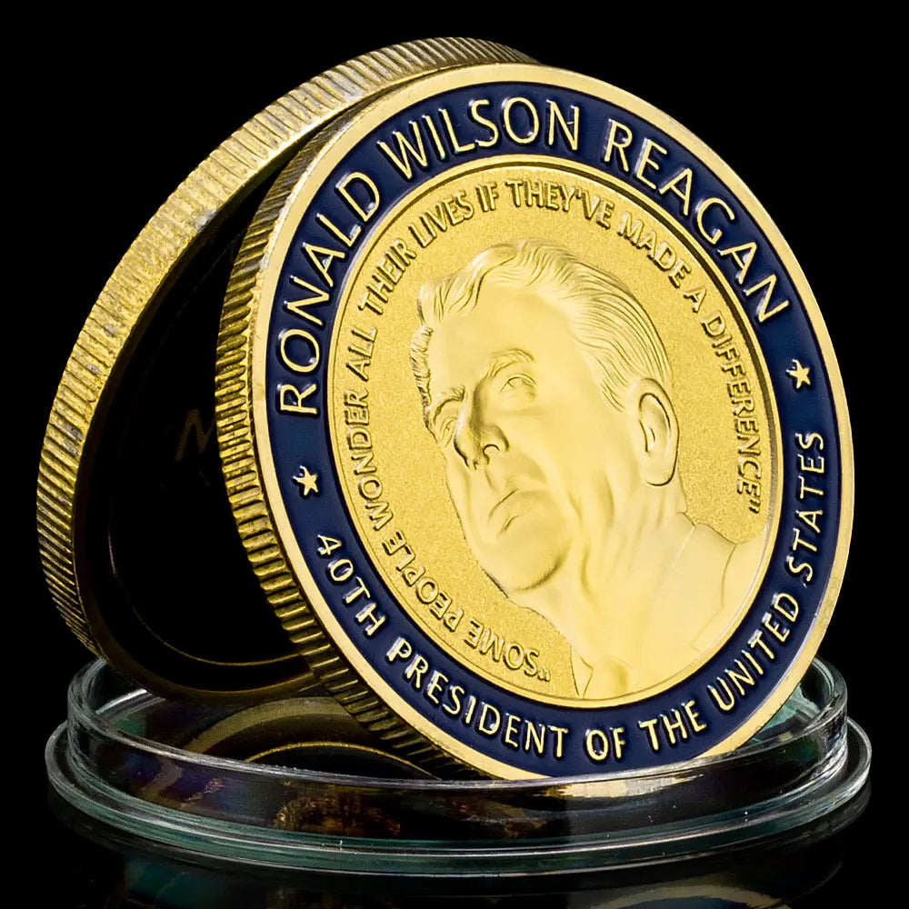 33rd and 44th President of United States Ronald Wilson Reagan (1911-2004) Souvenir Golden Plated Commemorative Coin 1341-Chinese Style Finds™