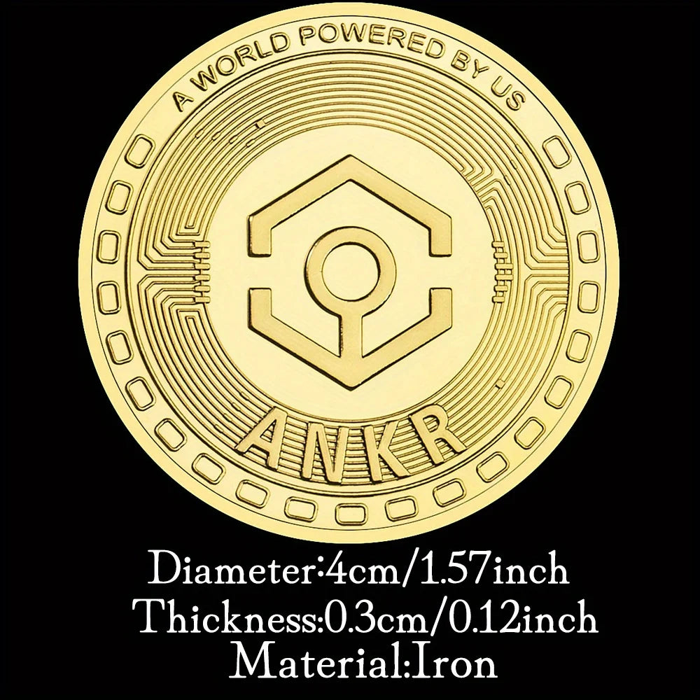 ANKR Crypto Coins 1 pcs Golden Plated Physical Cryptocurrency Coin Home Decorations Souvenirs and Gift Ideas 1391-Chinese Style Finds™