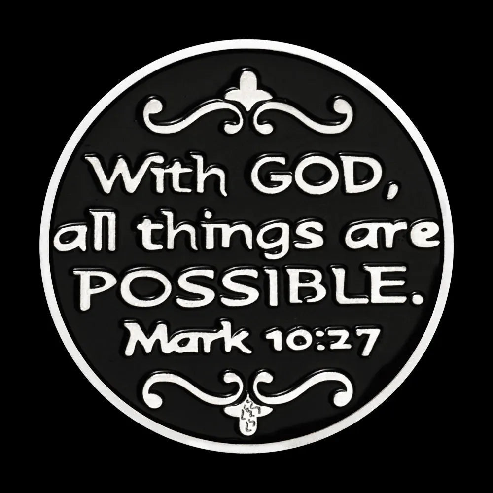 All Things Are Possible Cross Coin Servant of God's Gift Ideas of Christ Steward of silvery Plated Christian Collection Art Coin 1114-Chinese Style Finds™