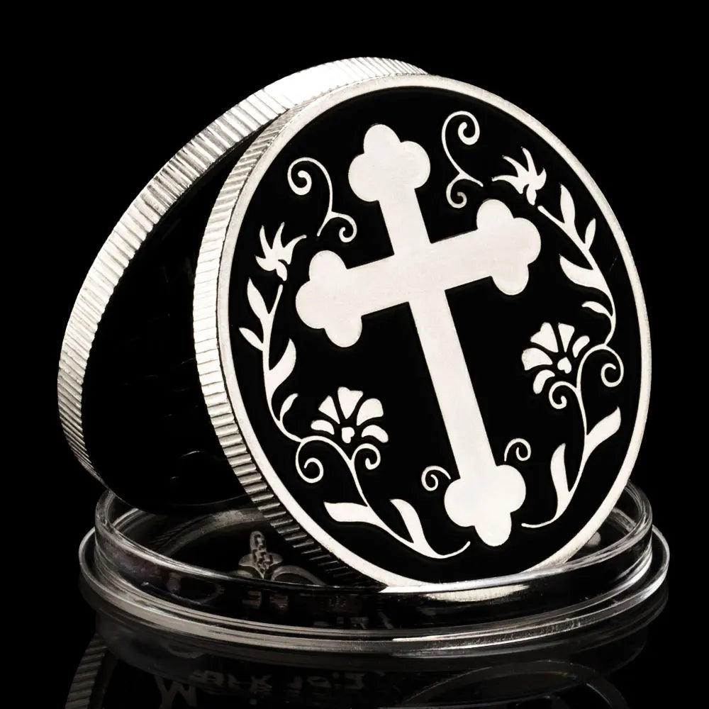 All Things Are Possible Cross Coin Servant of God's Gift Ideas of Christ Steward of silvery Plated Christian Collection Art Coin 1114-Chinese Style Finds™