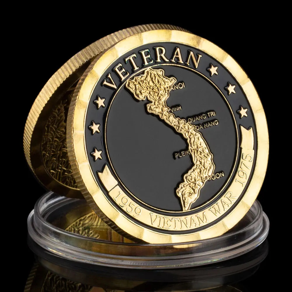 America Screaming Eagles Marine Corps Golden Plated Challenge Coin USA Vietnam War Veteran Collectible Gift Commemorative Coin 1671-Chinese Style Finds™