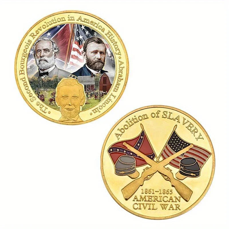 American Civil War Souvenir Gift War Between The States Collectible Golden Plated Commemorative Coin Challenge Coin 1344-Chinese Style Finds™