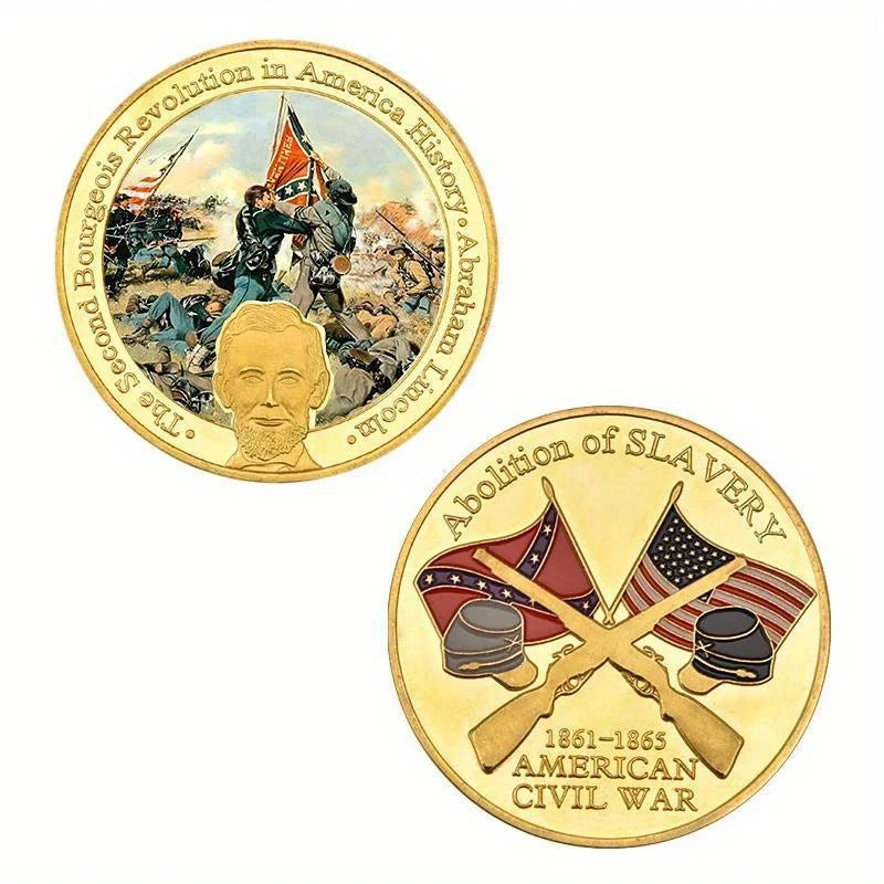 American Civil War Souvenir Gift War Between The States Collectible Golden Plated Commemorative Coin Challenge Coin 1344-Chinese Style Finds™