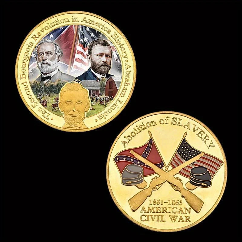 American Civil War Souvenir Gift War Between The States Collectible Golden Plated Commemorative Coin Challenge Coin 1344-Chinese Style Finds™