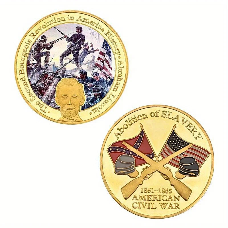 American Civil War Souvenir Gift War Between The States Collectible Golden Plated Commemorative Coin Challenge Coin 1344-Chinese Style Finds™