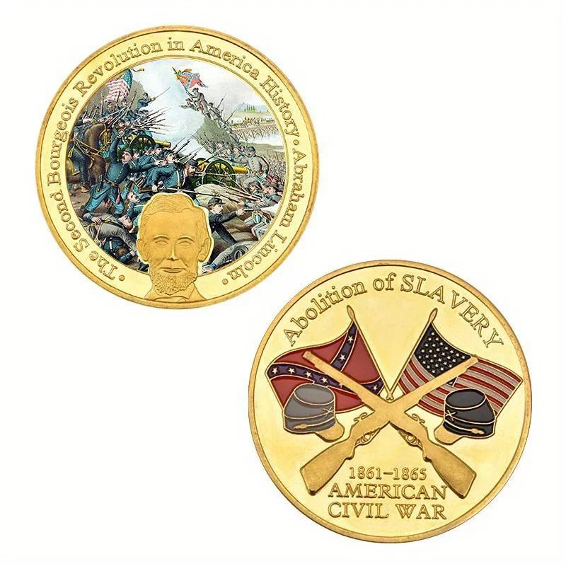 American Civil War Souvenir Gift War Between The States Collectible Golden Plated Commemorative Coin Challenge Coin 1344-Chinese Style Finds™