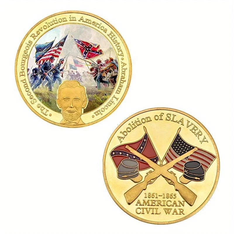 American Civil War Souvenir Gift War Between The States Collectible Golden Plated Commemorative Coin Challenge Coin 1344-Chinese Style Finds™