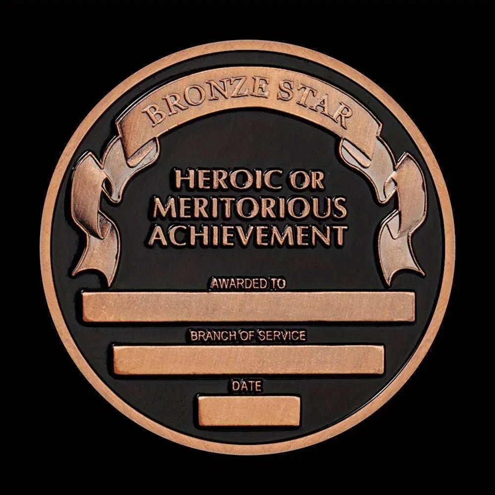 American Honor Bronze Star Souvenir Plated Challenge Coin Veteran Collectible Gift Heroic or Meritorious Achievement Bronze Coin 1223-Chinese Style Finds™