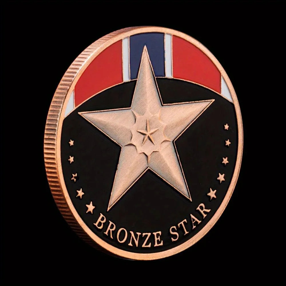 American Honor Bronze Star Souvenir Plated Challenge Coin Veteran Collectible Gift Heroic or Meritorious Achievement Bronze Coin 1223-Chinese Style Finds™