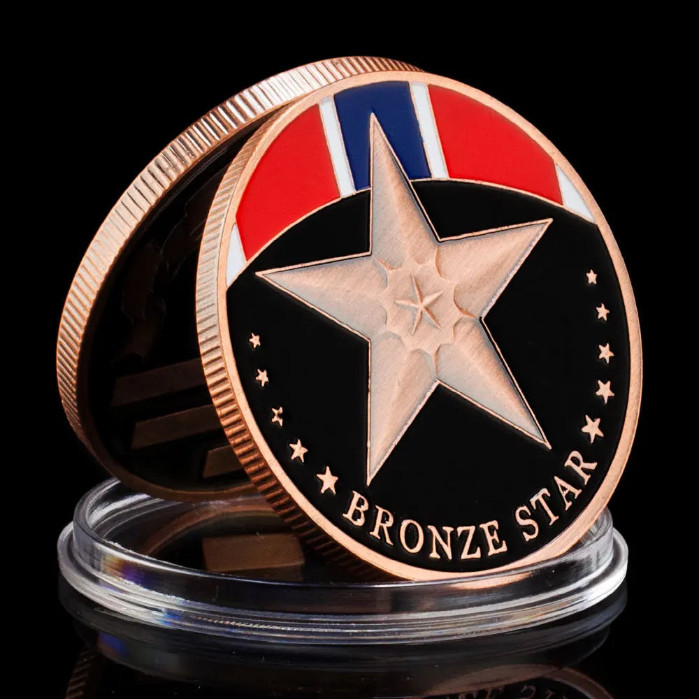 American Honor Bronze Star Souvenir Plated Challenge Coin Veteran Collectible Gift Heroic or Meritorious Achievement Bronze Coin 1223-Chinese Style Finds™