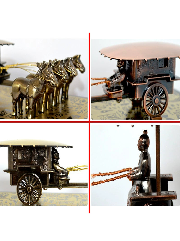 Ancient Chinese Qin Copper Bronze Chariot And Horses Model 1 Of Emperor Qin Shi Huang Gifts Shanxi Xi'an Bing Ma Yong Home Collection-Chinese Style Finds™