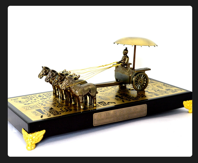 Ancient Chinese Qin Copper Bronze Chariot And Horses Model 1 Of Emperor Qin Shi Huang Gifts Shanxi Xi'an Bing Ma Yong Home Collection-Chinese Style Finds™