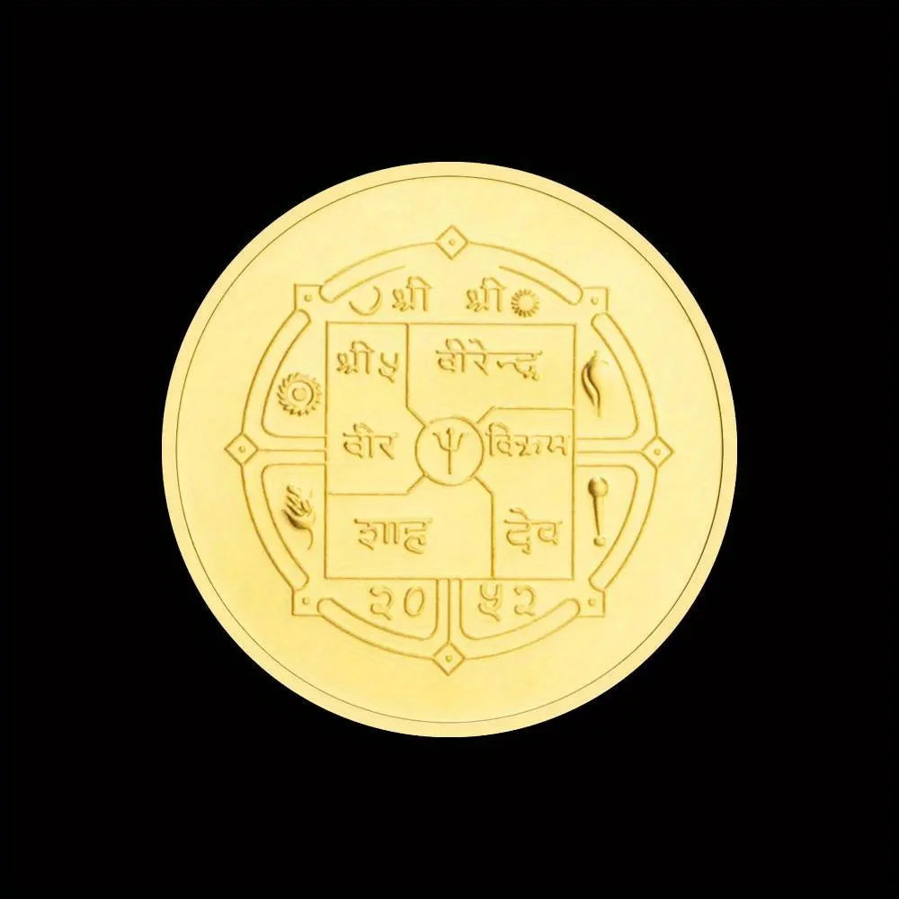 Asian Nepal Buddhism Collectible Golden Plated Souvenir Coin Lord Budoha 30mm Commemorative Coin Collection Gift 1367-Chinese Style Finds™