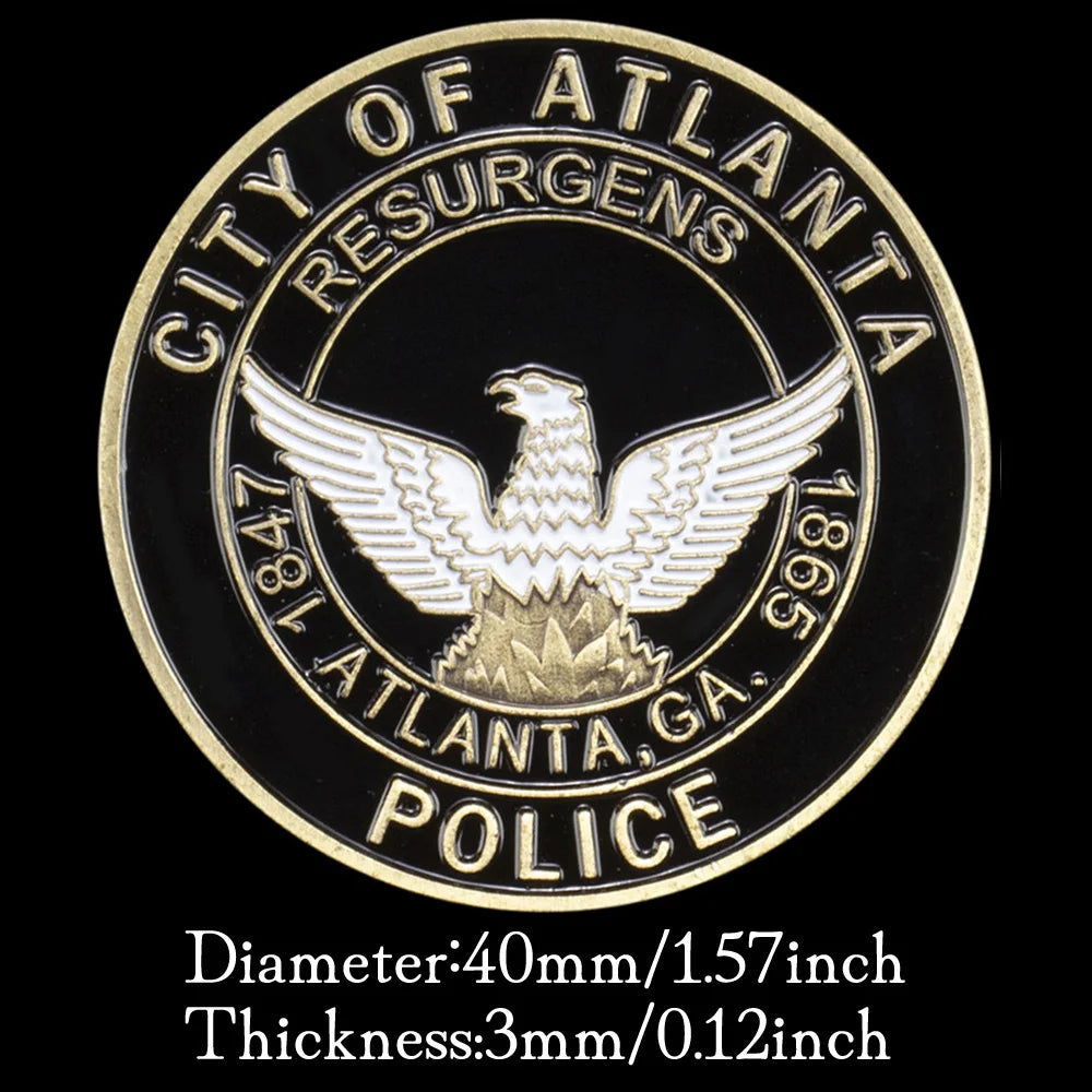 Atlanta Georgia USA Police Department Challenge Coin Souvenir Bronze Plated Coin Saint Micheal Patron Saint of Law Enforcement 1197-Chinese Style Finds™