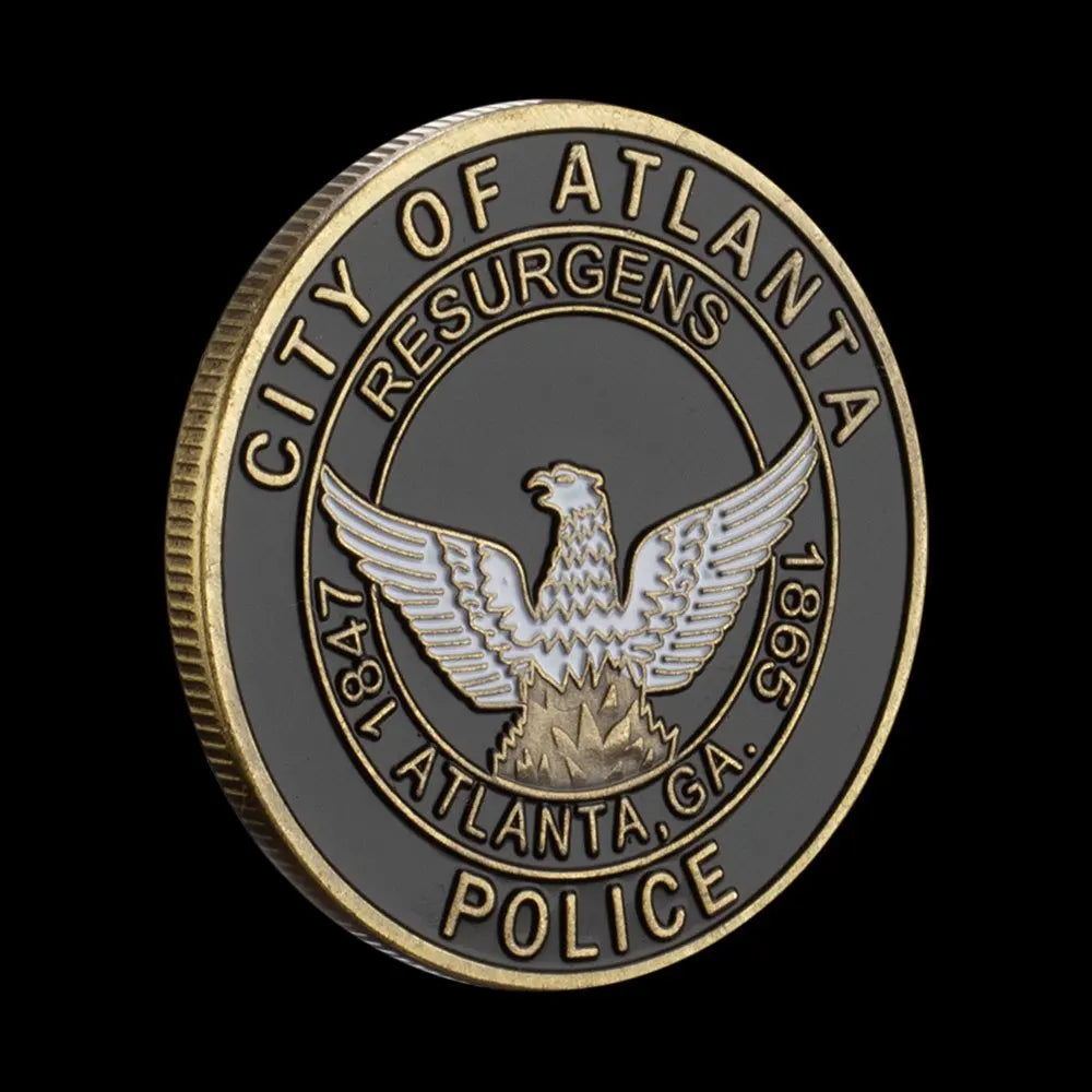 Atlanta Georgia USA Police Department Challenge Coin Souvenir Bronze Plated Coin Saint Micheal Patron Saint of Law Enforcement 1197-Chinese Style Finds™