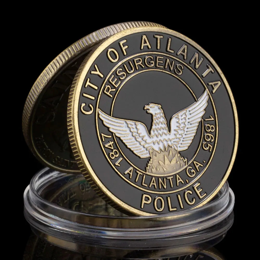 Atlanta Georgia USA Police Department Challenge Coin Souvenir Bronze Plated Coin Saint Micheal Patron Saint of Law Enforcement 1197-Chinese Style Finds™