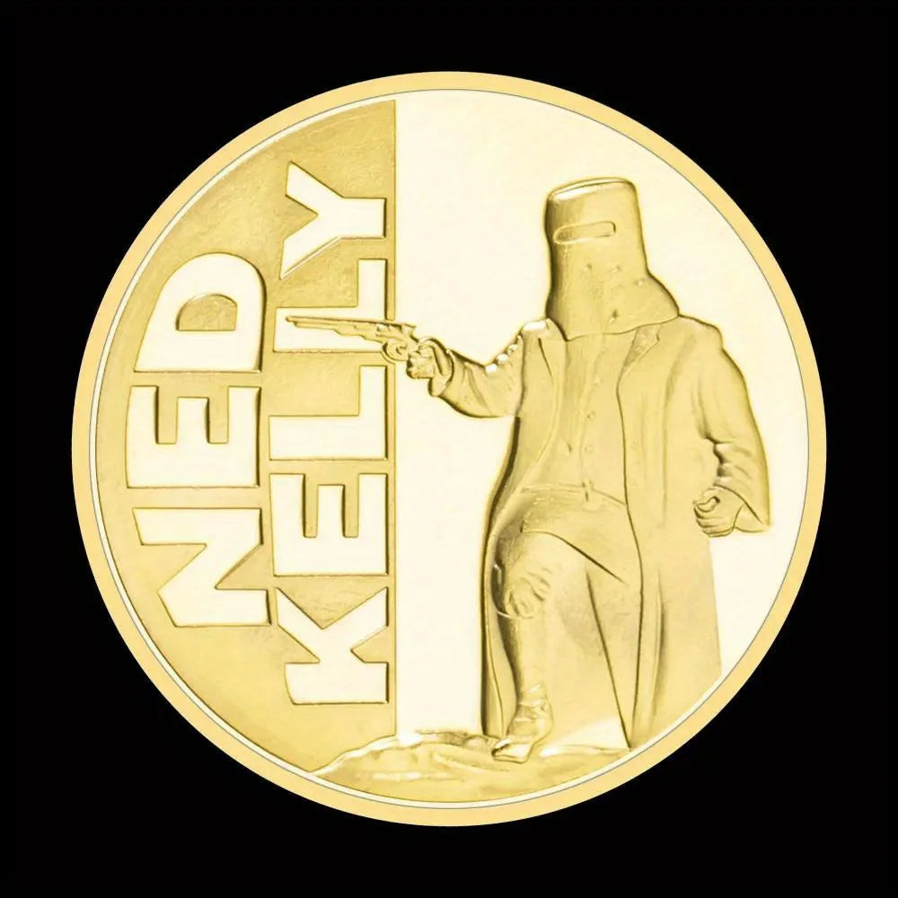 Australian Ned Kelly Collectible Golden Plated Souvenir Coin Kelly Gang Collection Basso-relievo Commemorative Coin 1366-Chinese Style Finds™