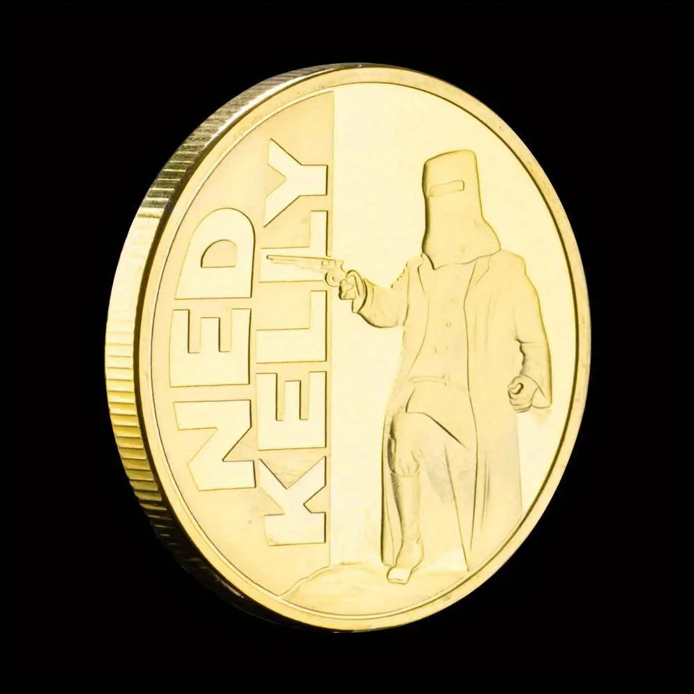 Australian Ned Kelly Collectible Golden Plated Souvenir Coin Kelly Gang Collection Basso-relievo Commemorative Coin 1366-Chinese Style Finds™