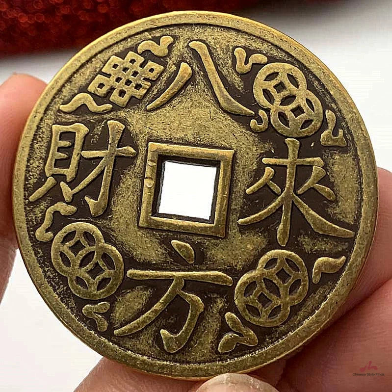 Ba Fang Lai Cai Coins Chinese Ancient Bronze Medal Antique Coin 八方来财 43mm 1783-Chinese Style Finds™