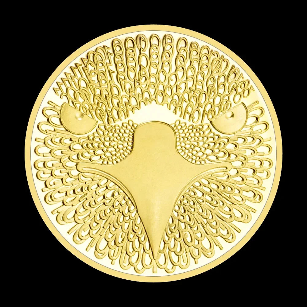 Bitcoin Cent Creative Souvenir Coin Golden Plated Physical Cryptocurrency Coin Eagle Pattern Bitcoin Commemorative Coin 1311-Chinese Style Finds™