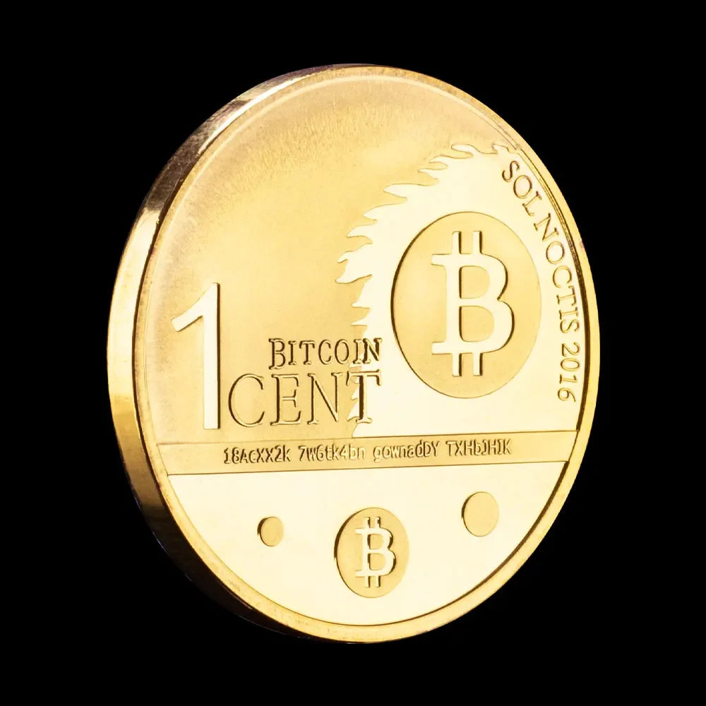 Bitcoin Cent Creative Souvenir Coin Golden Plated Physical Cryptocurrency Coin Eagle Pattern Bitcoin Commemorative Coin 1311-Chinese Style Finds™