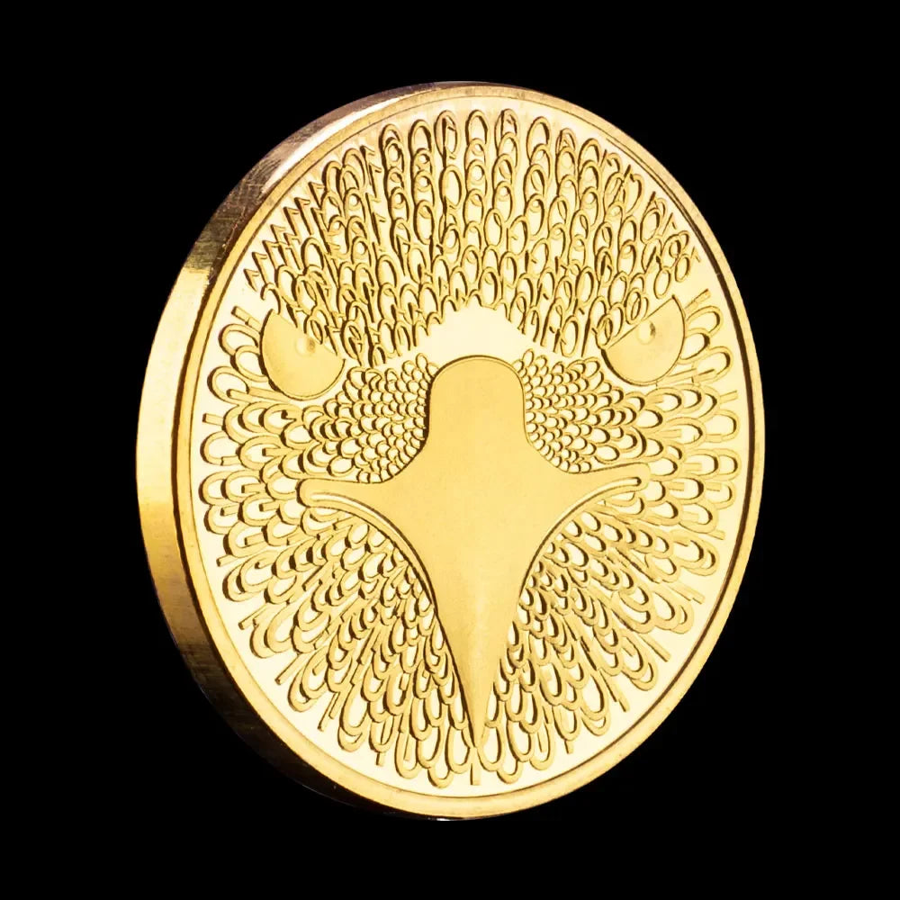 Bitcoin Cent Creative Souvenir Coin Golden Plated Physical Cryptocurrency Coin Eagle Pattern Bitcoin Commemorative Coin 1311-Chinese Style Finds™