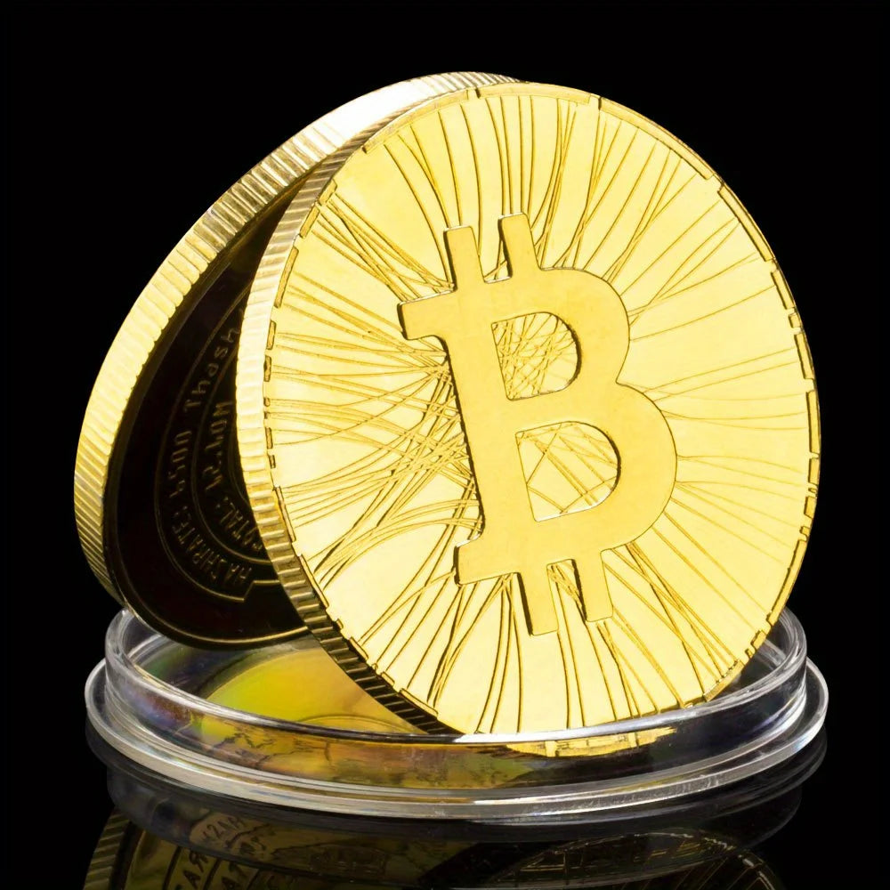 Bitcoin Collectible Golden Plated Copy Souvenir Coin Cryptocurrency Coin Thank You Casascius Collection Commemorative Coin 1156-Chinese Style Finds™