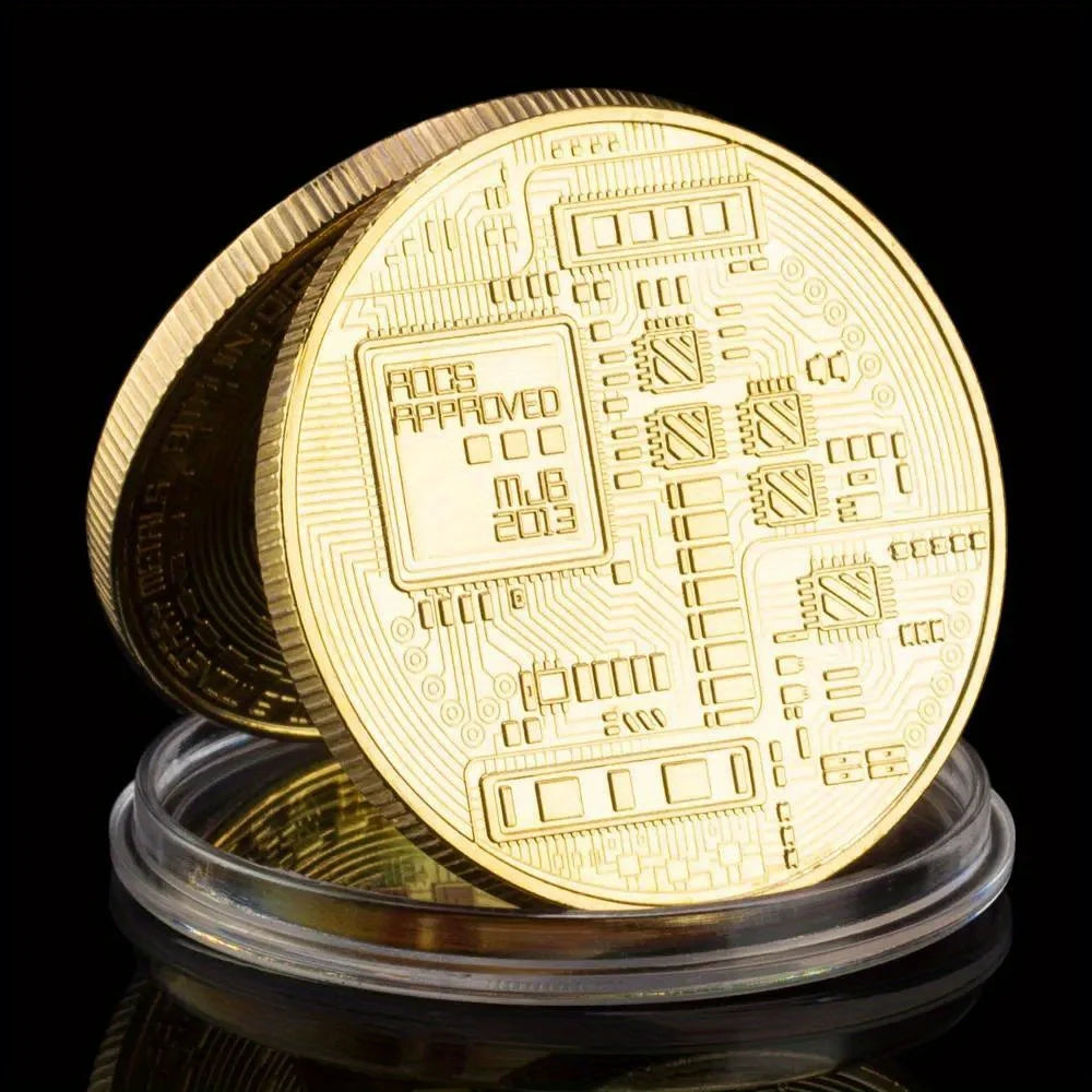 Bitcoin Creative Souvenir Golden Plated Commemorative Coin Cryptocurrency Coin Physical Bitcoin Coin 1536-Chinese Style Finds™