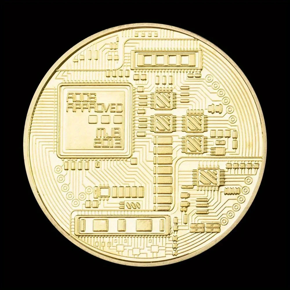 Bitcoin Creative Souvenir Golden Plated Commemorative Coin Cryptocurrency Coin Physical Bitcoin Coin 1536-Chinese Style Finds™