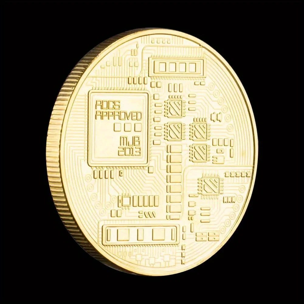 Bitcoin Creative Souvenir Golden Plated Commemorative Coin Cryptocurrency Coin Physical Bitcoin Coin 1536-Chinese Style Finds™