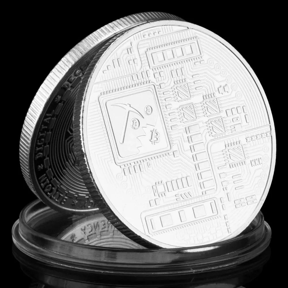 Bitcoin Crypto Coin Collectible Non-currency Souvenirs and Gift Ideas Physical Cryptocurrency Coina Commemorative Coin BTC 1180-Chinese Style Finds™