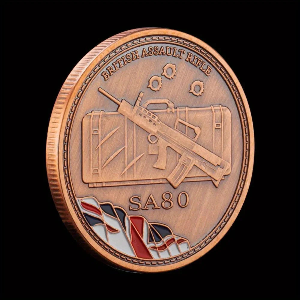 British Assault Rifle SA80 Souvenir Coin Bronze Plated Collection Art Military Fans Collectible Gift Weapon Commemorative Coin 1290-Chinese Style Finds™