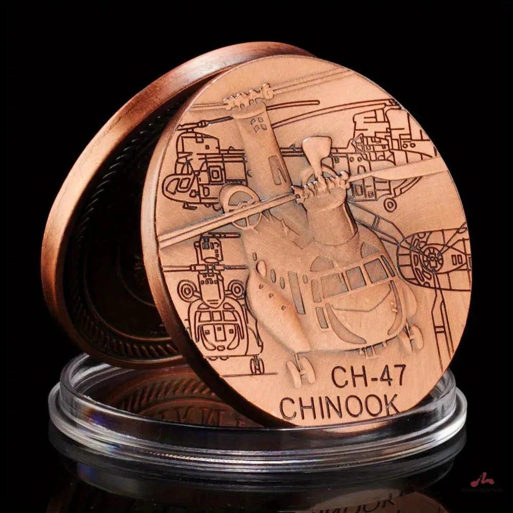 CH47 Chinook Souvenir Copper Coin Plated Military Fans Collectible Gift US Army Challenge Coin Honor Commemorative Coin 1305-Chinese Style Finds™