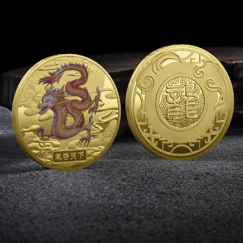 China Dragon Year Coin Chinese Dragon Zodiac Coins Unique Fengshui Gift Ideas 2377-Chinese Style Finds™