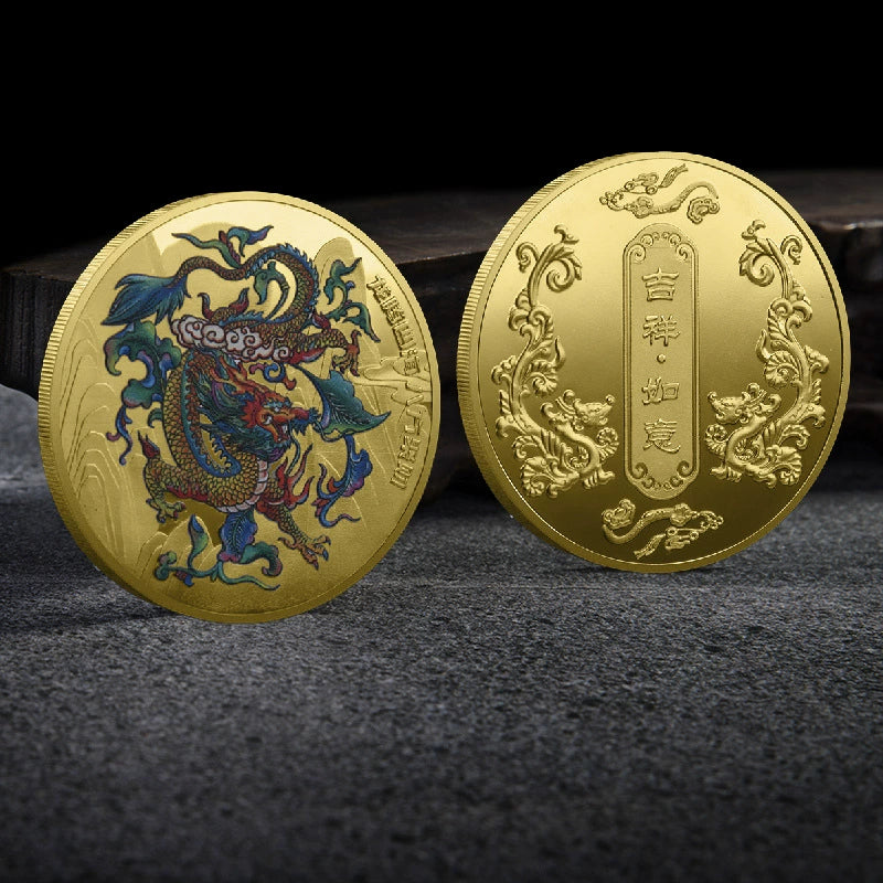 China Dragon Year Coin Chinese Dragon Zodiac Coins Unique Fengshui Gift Ideas 2377-Chinese Style Finds™