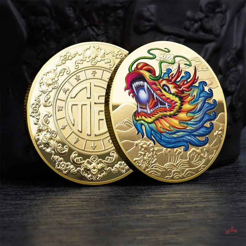 China Dragon Year Coin Zodiac Dragon age Coins Unique fengshui Gift Ideas Long 中国龙 2338-Chinese Style Finds™