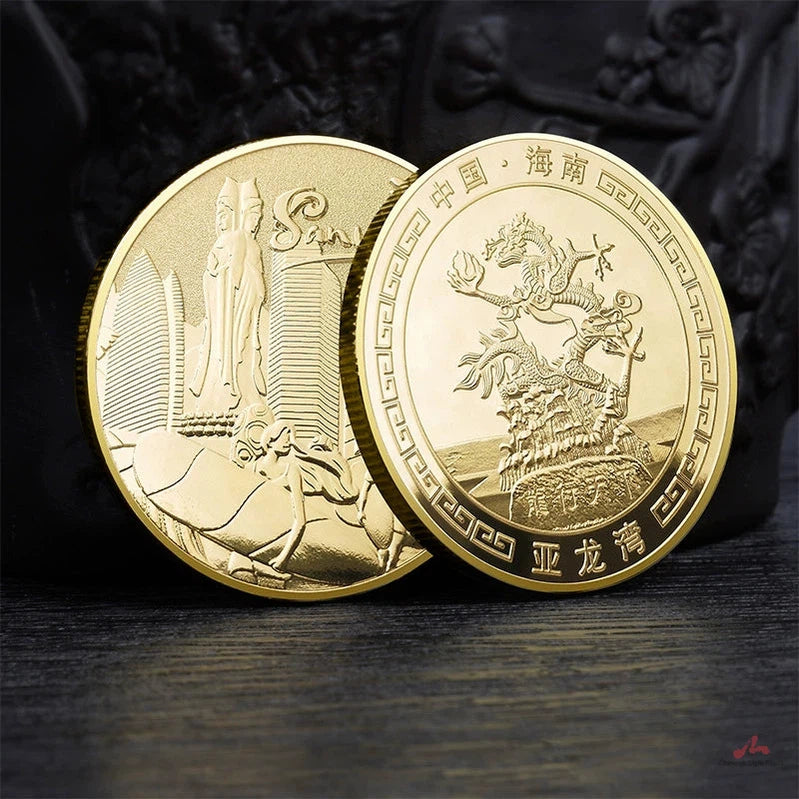 China Souvenirs Coin Trip Commemorative Coins Unique Hainan Island Sanya Travel Gift Ideas Yalong Bay 海南三亚亚龙湾 2265-Chinese Style Finds™