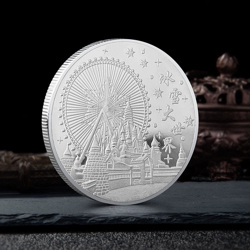 China Souvenirs Coin Trip Commemorative Coins Unique Harbin Travel Gift Ideas Ice Snow Big World 哈尔滨 2185-Chinese Style Finds™