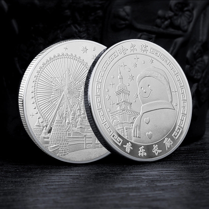 China Souvenirs Coin Trip Commemorative Coins Unique Harbin Travel Gift Ideas Ice Snow Big World 哈尔滨 2185-Chinese Style Finds™