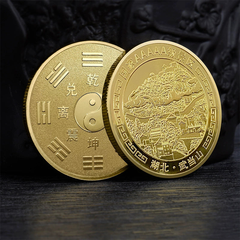 China Souvenirs Coin Trip Commemorative Coins Unique Taoist Temples Travel Gift Ideas Wudang Mountain 武当山 2277-Chinese Style Finds™