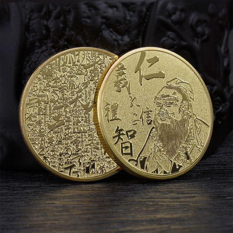 China Souvenirs Coin Trip Commemorative Coins Unique Travel Gift Ideas Confucius 曲阜孔子 2000-Chinese Style Finds™