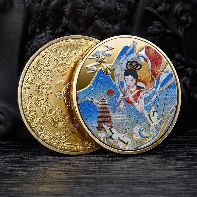 China Souvenirs Coin Trip Commemorative Coins Unique Travel Gift Ideas Dunhuang Murals 敦煌壁画 2422-Chinese Style Finds™