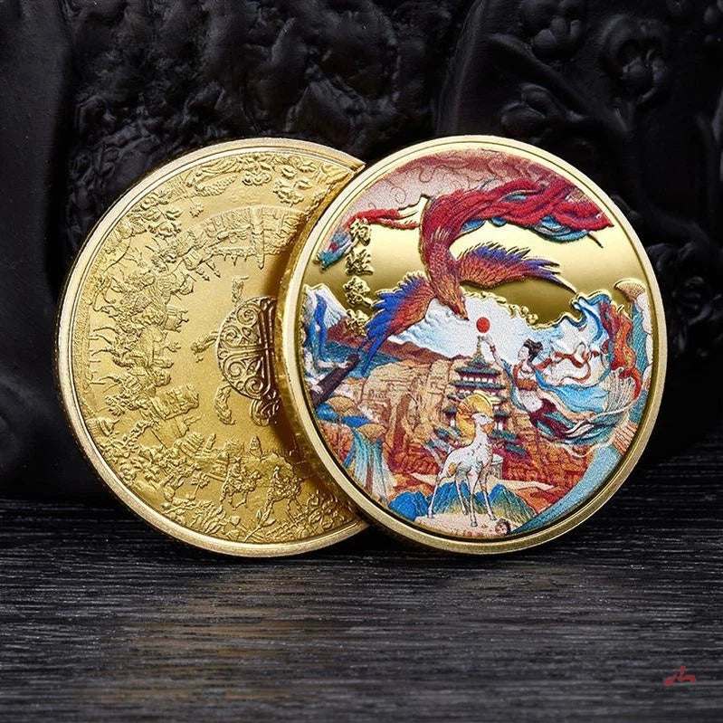 China Souvenirs Coin Trip Commemorative Coins Unique Travel Gift Ideas Dunhuang Murals 敦煌壁画 2422-Chinese Style Finds™