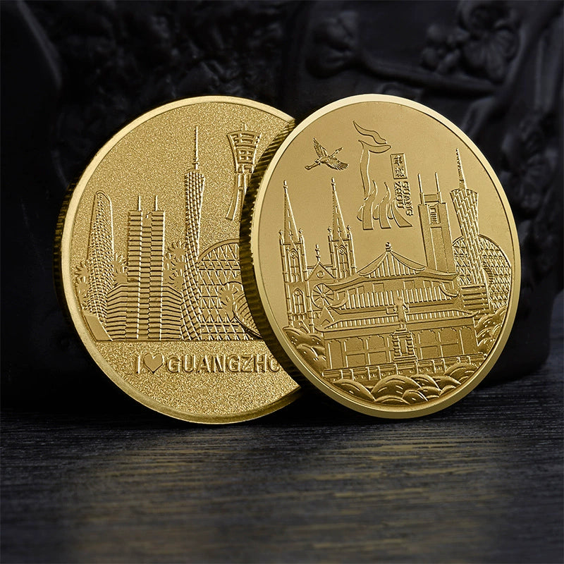 China Souvenirs Coin Trip Commemorative Coins Unique Travel Gift Ideas Guangzhou Canton Tower 广州小蛮腰 2027-Chinese Style Finds™