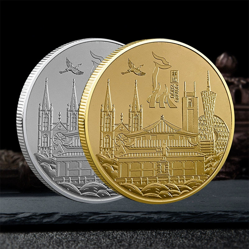 China Souvenirs Coin Trip Commemorative Coins Unique Travel Gift Ideas Guangzhou Canton Tower 广州小蛮腰 2027-Chinese Style Finds™